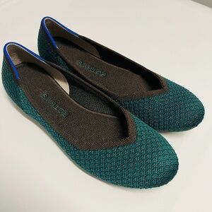 Rothy’s Emerald Green ‘The Flat’ Round Toe Women’s Size 8 Ballet Flats